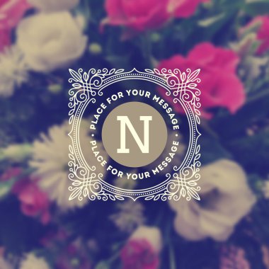 Vintage monogram logo şablonu
