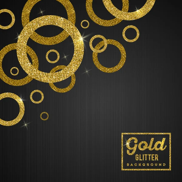 Διάνυσμα φόντο με glitter χρυσά δαχτυλίδια — Διανυσματικό Αρχείο