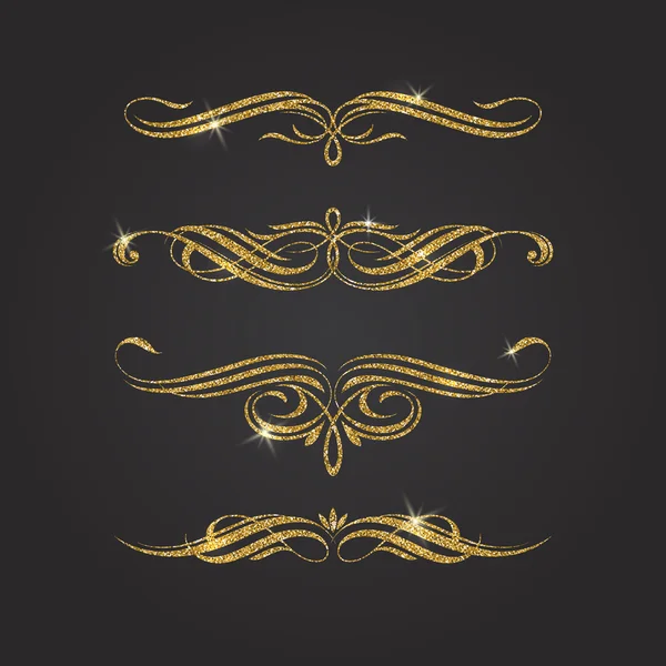 ゴールドのキラキラ装飾ベクトル デザイン要素 — ストックベクタ