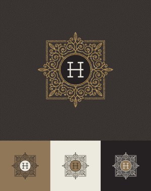 Vektör tasarımı - altın Monogram