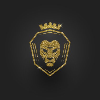 Glitter Altın Aslan logo - vektör çizim