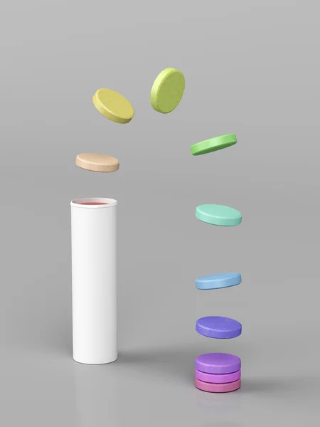 Çok renkli vitamin tabletleri — Stok fotoğraf