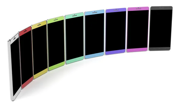Grupo de teléfonos inteligentes coloridos — Foto de Stock