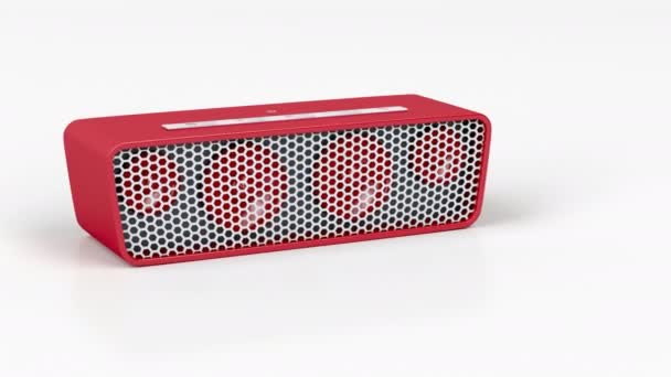 红色的无线扬声器 — 图库视频影像