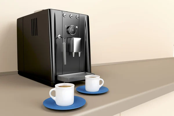 Máquina de café expresso na cozinha — Fotografia de Stock