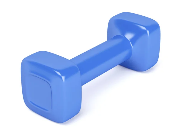 青いプラスチック製のダンベル — ストック写真