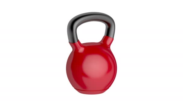 Kettlebell en blanco — Vídeo de stock