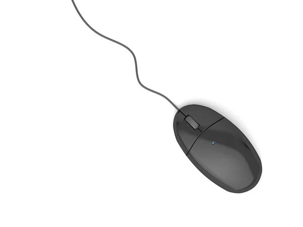 Mouse nero del computer — Foto Stock