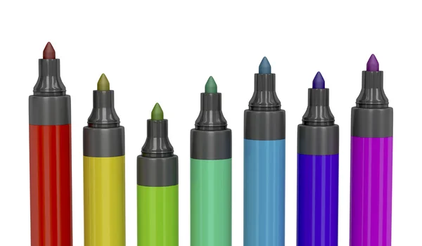 Marcadores permanentes coloridos — Fotografia de Stock