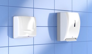 Kağıt havlu dispenseri ve el kurutma makinesi
