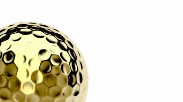 Gouden golfbal — Stockvideo