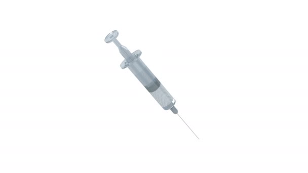 Medical syringe on white — Stock Video