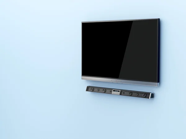 Tv and soundbar — Stock Photo, Image