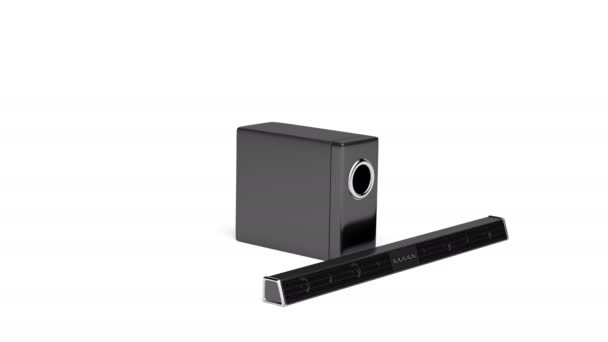 SoundBar och subwoofer — Stockvideo