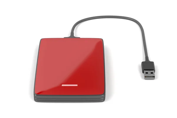 Red external hard drive — Stock Photo, Image