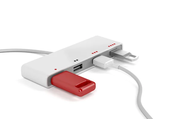 4-port usb hub — Stock Photo, Image