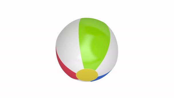 Beach ball on white — Stock Video