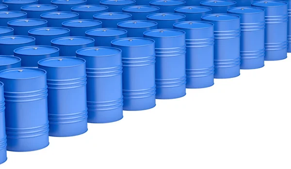 Rows Blue Oil Drums — Stock Photo, Image