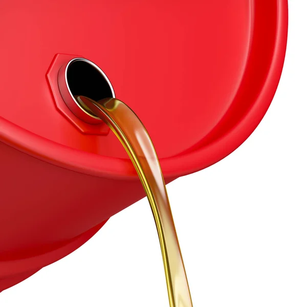 Pouring Oil Red Barrel — Stock Photo, Image