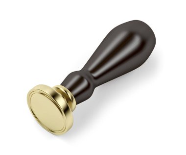 Beyaz arkaplanda izole edilmiş balmumu mühür aracı