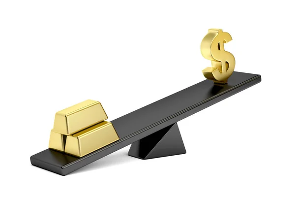 Koncepcja Nierównowagi Cen Złota Dolara Amerykańskiego — Zdjęcie stockowe