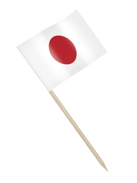 Palito Dentes Bandeira Japonesa Isolado Fundo Branco — Fotografia de Stock