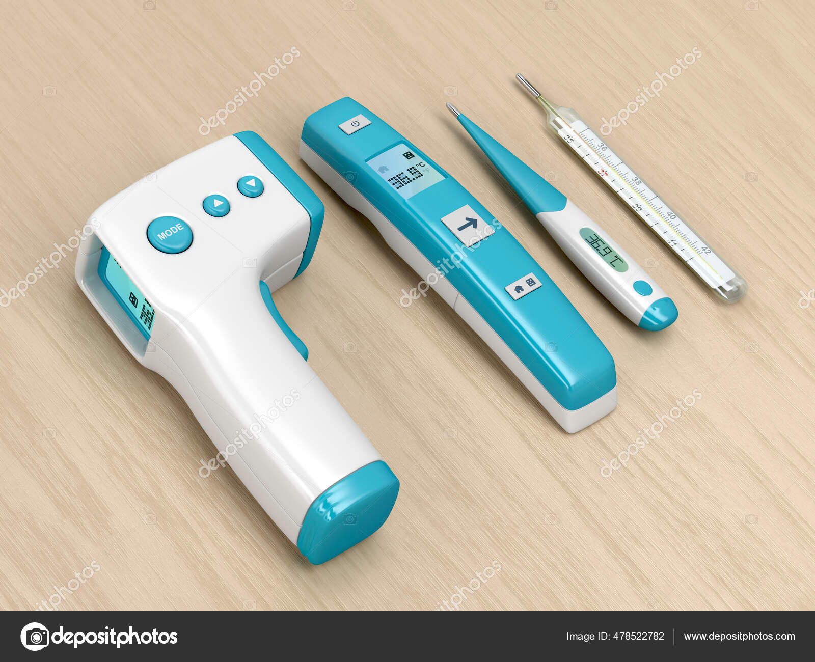Four types on sale of thermometer