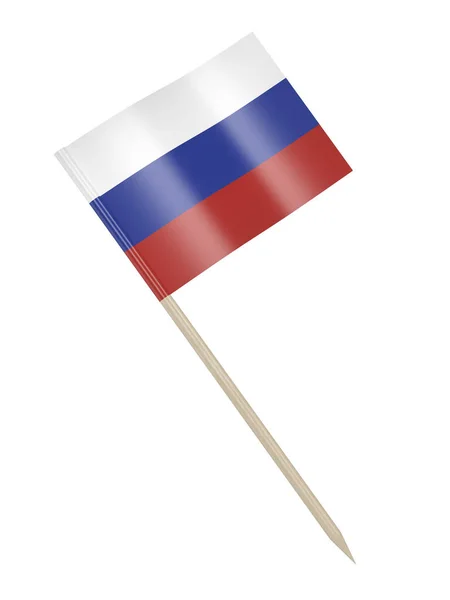 Ryska Flagga Tandpetare Isolerad Vit Bakgrund — Stockfoto