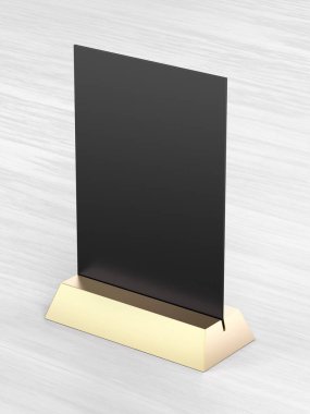 Restorandaki ya da kafedeki ahşap masada boş menü.