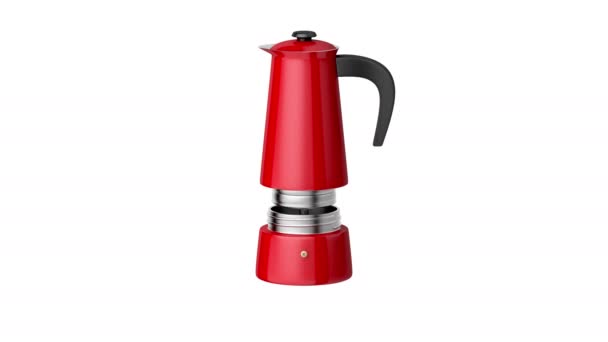 Desmontaje Maceta Moka Roja — Vídeos de Stock