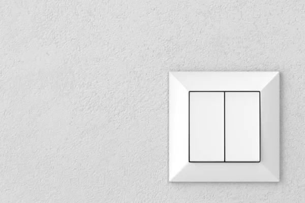 Double Light Switch Gray Wall Front View — Stock Photo, Image