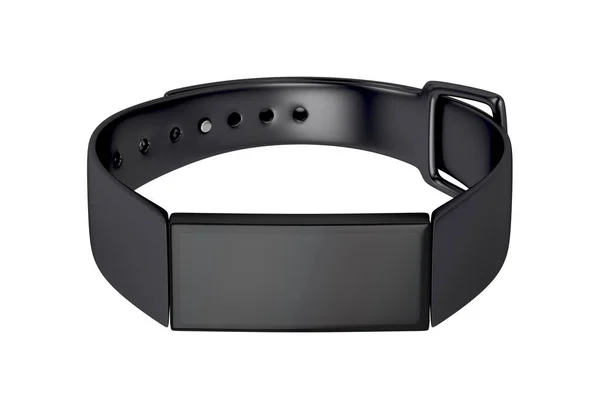 白い背景上に分離されて黒のスマートな腕時計 — ストック写真
