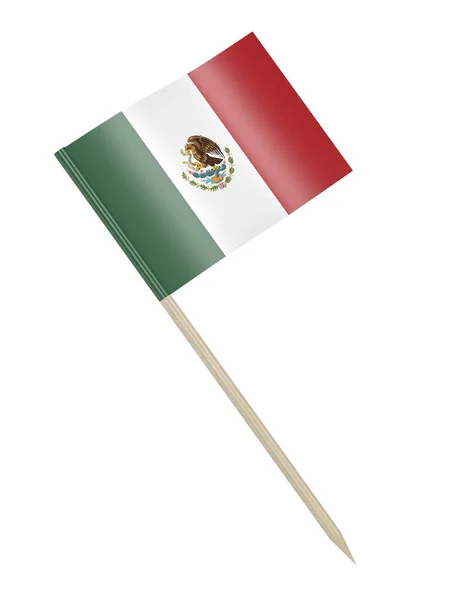 Meksyk Flaga Wykałaczka Izolowane Białym Tle — Zdjęcie stockowe