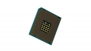 Görünür kablo çerçeveli bilgisayar işlemcisinin (CPU) 3B modeli