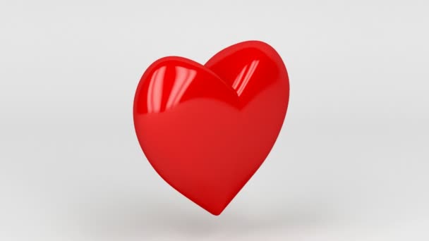 Glanzend rood hart — Stockvideo
