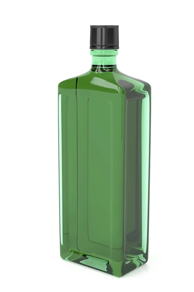 Groene alcohol fles — Stockfoto