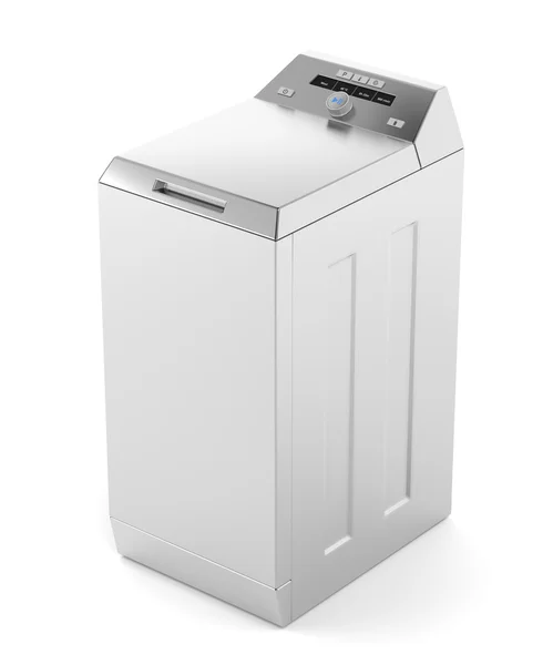 Máquina de lavar roupa de carga superior prata — Fotografia de Stock