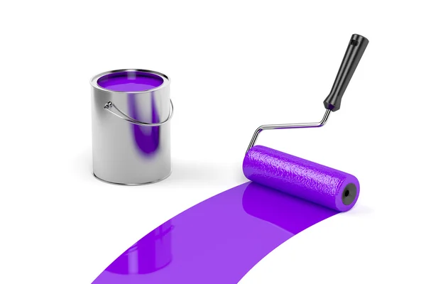 Painting with purple paint — Stockfoto