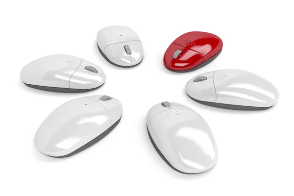 Mouse del computer rosso — Foto Stock