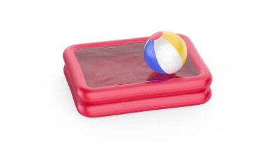 Plaj toplu kırmızı şişme çocuklar havuzu