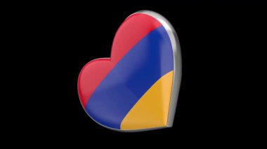 Siyah arka planda Ermenistan bayrağıyla dönen kalp