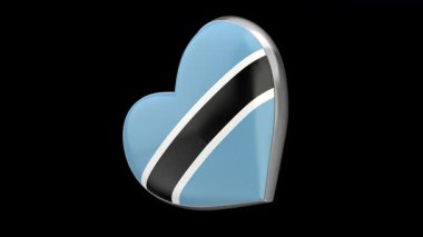 Siyah arkaplanda Botswana bayrağı ile dönen kalp