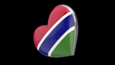 Gambiya bayrağı siyah arkaplanda dönen kalp