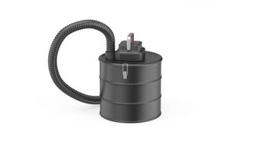 Beyaz arkaplanda kül süpürgesi