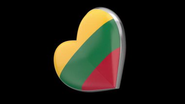 Siyah arkaplanda Litvanya bayrağıyla dönen kalp