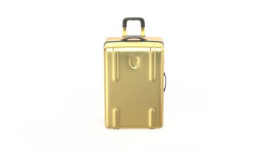 Beyaz arka planda altın bavul