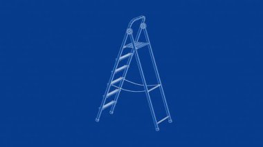 Basamağın 3 boyutlu tel çerçeve modeli