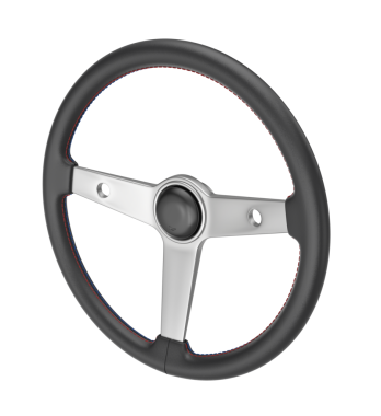 Geriye dönük spor araba deri direksiyon şeffaf arka planda