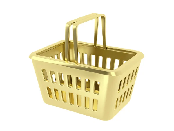 Gold shopping basket — Stock Photo, Image