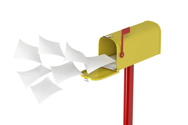 Uçan harfler ile posta kutusu — Stok fotoğraf